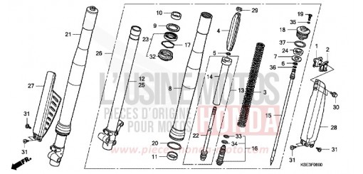 FRONT FORK CRF150R8 de 2008